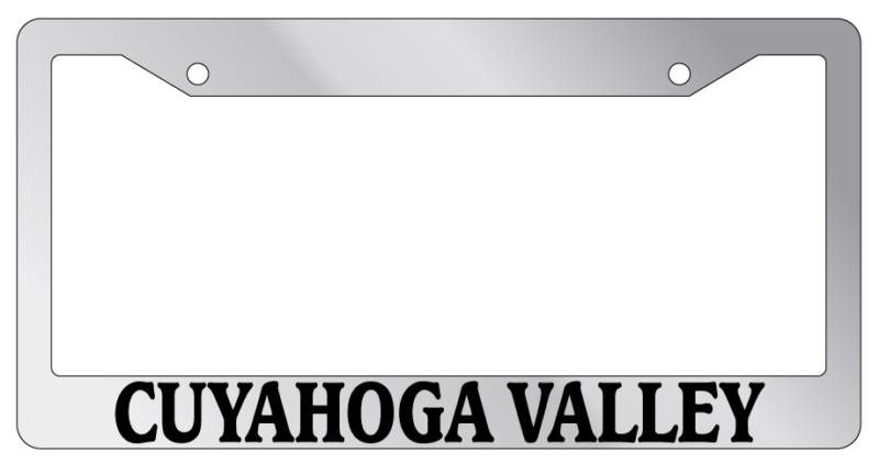 Chrome license plate frame cayuhoga valley auto accessory novelty