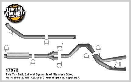 Magnaflow pro series stainless exhaust 03-04 5.9 cummins cc lb 4" turboback