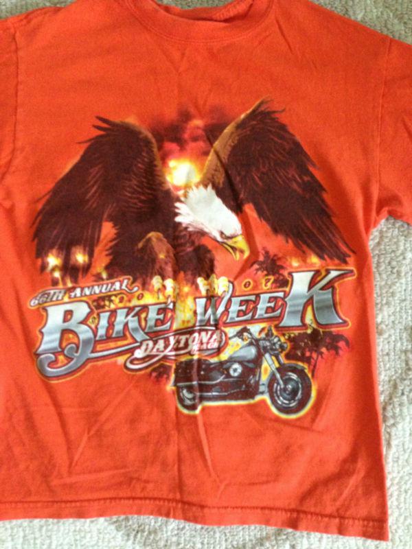 Daytona 66th annual bike week 2007 orange t-shirt medium