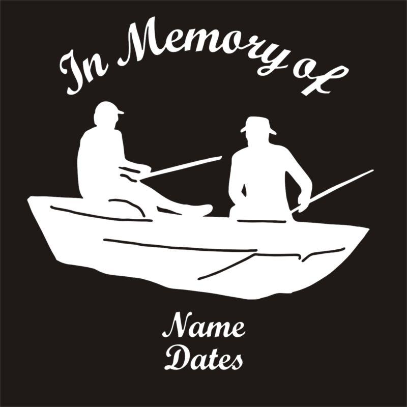 In memory of fisherman boat fish vinyl decal window sticker qty 4