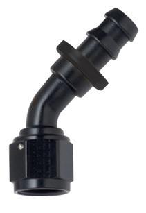 204512bl fragola -12an black push lock 45 degree bend race hose ends