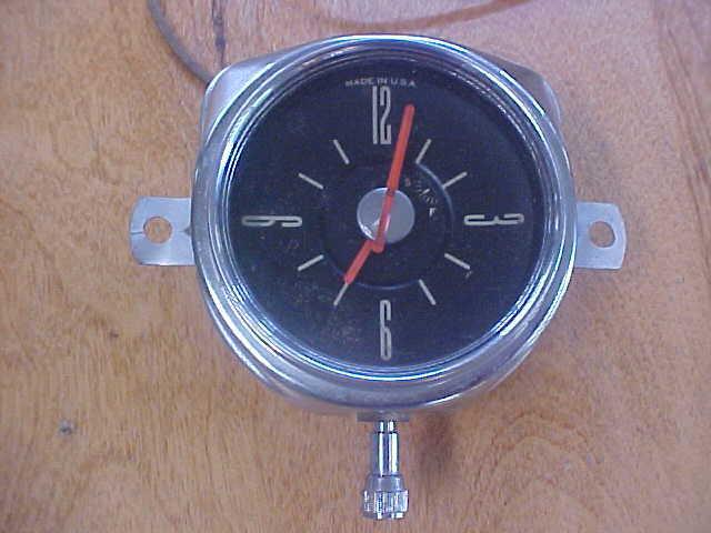 Vtg. geo. w. borg car truck dash mounted clock w/light & wires dated aug. 1950 