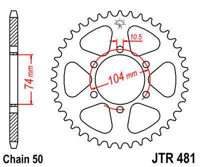 Jt sprocket rear 40t steel fits kawasaki kz550 a1-a4 1980-1983