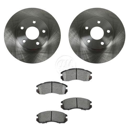 Brake pad & 10.25 inch rotor kit semi metallic front for subaru impreza legacy