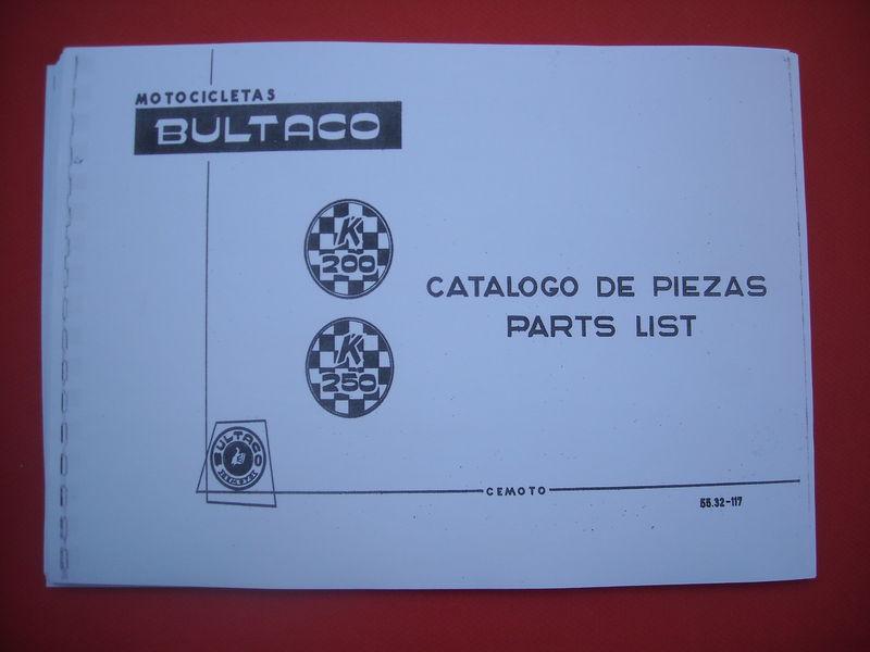 Bultaco kart engines 200-250 cc, spare-parts list, copy of the original, 47-55m