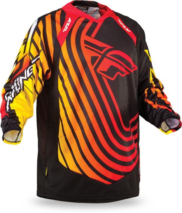 Clearance sale fly racing evolution sonar jersey red-black-yellow motocross