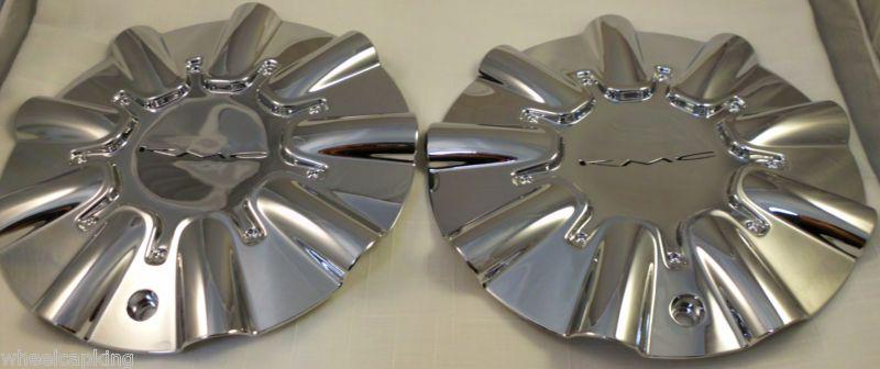 Kmc chrome custom wheel center cap caps set of 2 # 840l180 new!