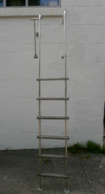 Large wooden and stainless steel boat ladder-specific measurements in photos