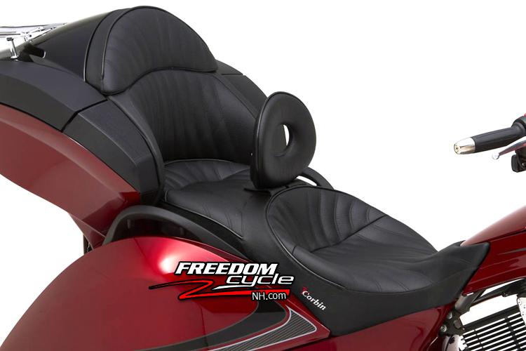 2007-2013 victory vision corbin dual touring seat backrest trunkrest kit leather