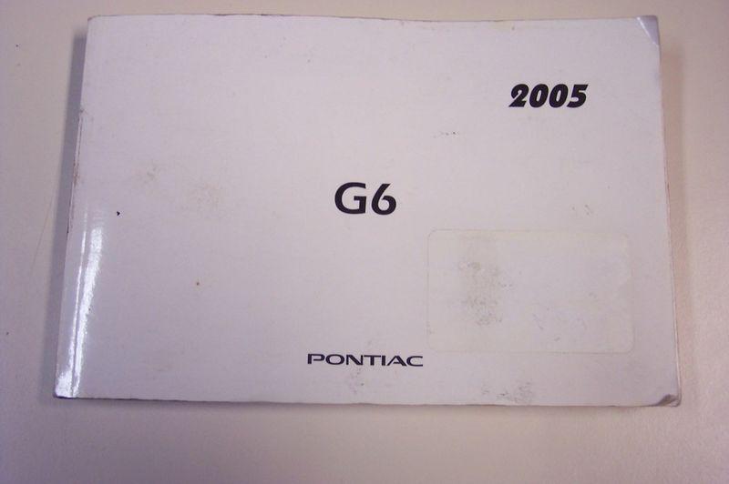 2005 pontiac g6 owners manual