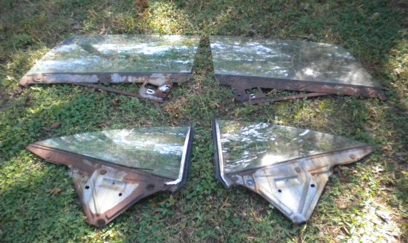 Original 1965 1966 impala door quarter window glass set 2 door super sport ss