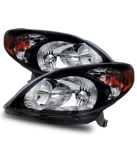 03-08 toyota matrix aftermarket blackout crystal headlights +amber reflectors