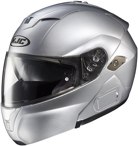 Hjc sy-max-3 intergrated sunshield modular adult helmet,metallic silver,med/md