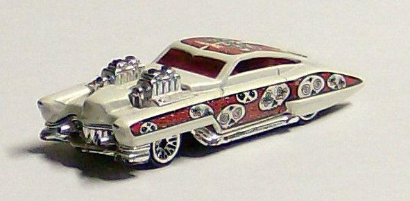 1951 custom cadillac "evil twin" hot wheels  white with red great 