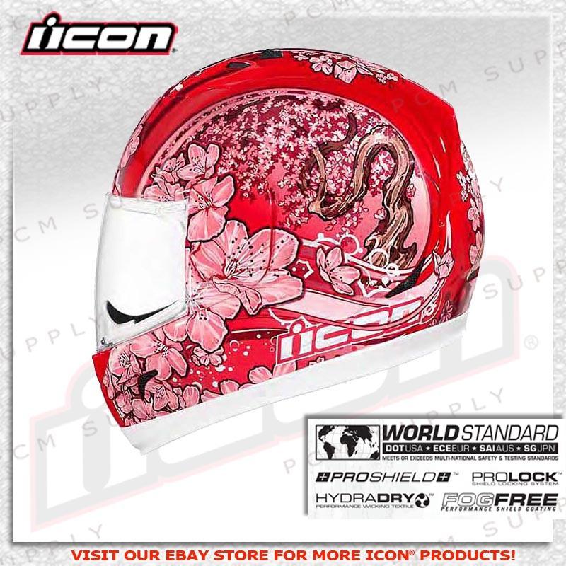 Icon alliance cherry pop motorcycle street dot ece sai sg women helmet