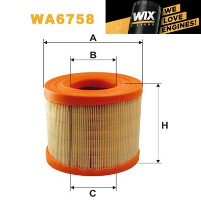 1x wix air filter wa6758 - eqv to fram ca9440