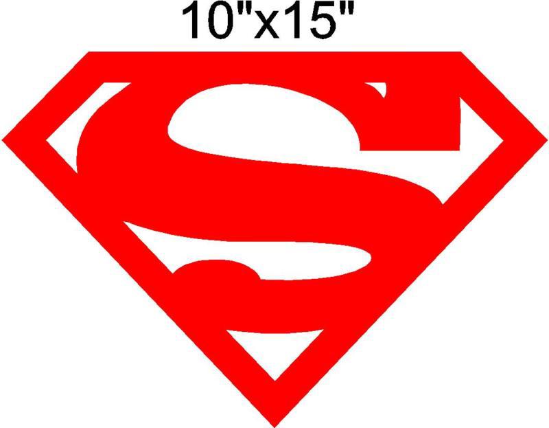 Superman s auto/window/wall decal  graphic sticker 10"x15" red