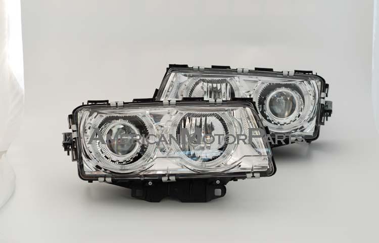 Depo pair euro chrome projector halo headlights w/ hid type 99-01 bmw 7-series