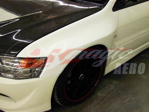 2003-2007 mitsubishi lancer evolution rrs style fiberglass front fender kit