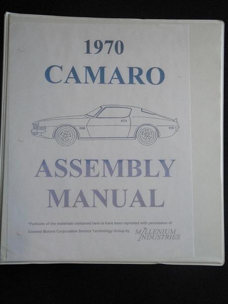1970 chevrolet camaro assembly & wiring diagram manuals 