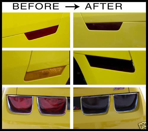 2010-2012-2013chevrolet camaro tail/brake light-marker vinyl decal tint pkg