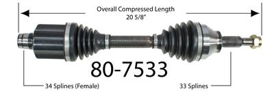 Empi 80-7533 cv half-shaft assembly-cv joint half shaft