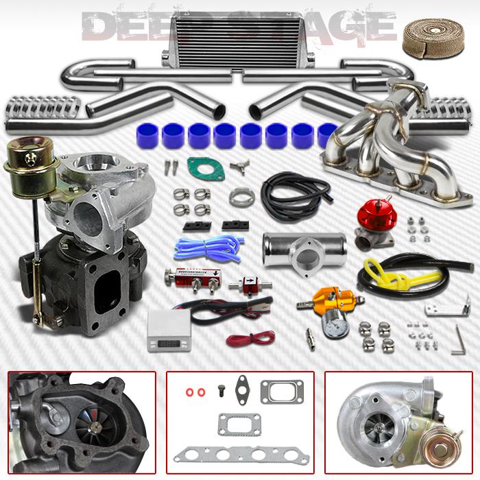 T25/t28 10pc turbo kit w/intercooler+manifold 89-93 celica/88-97 corolla 4a-fe