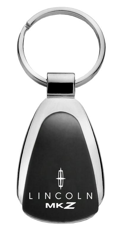 Lincoln mkz black tear drop metal key chain ring tag key fob logo lanyard