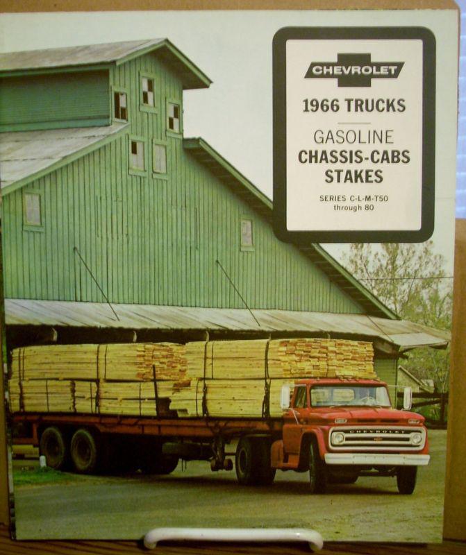 1966 chevrolet truck gas chassis cab stake c-l-m-t50+ dealership sales brochure