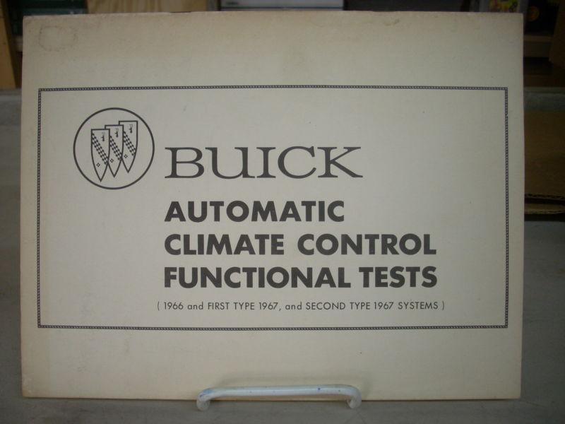 1966 1967 buick auto climate control functional tests booklet riviera gran sport