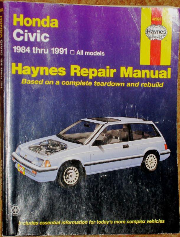 Haynes repair manual 1984 - 1991 honda civic