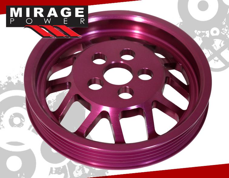 06-13 vw 2.5 liter mkv mkvi t6061 light weight crankshaft pulley wheel purple