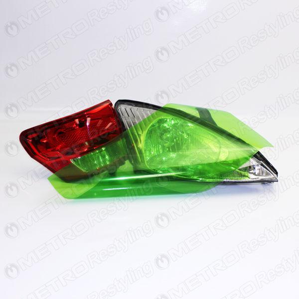 24in x 12in gloss green smoke headlight lens tint vinyl film overlay sheet