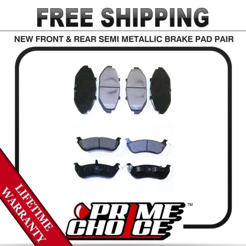 Complete set of front and rear premium brake pads with lifetime warranty