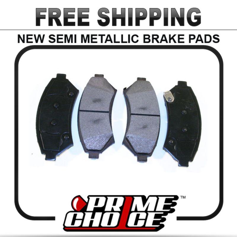 New premium complete set of front metallic disc brake pads with shims