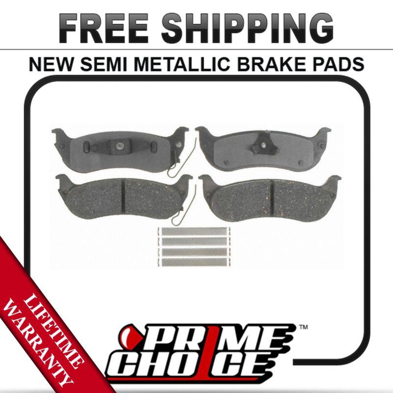 Rear semi metallic disc brake pad kit full set with lifetime warranty