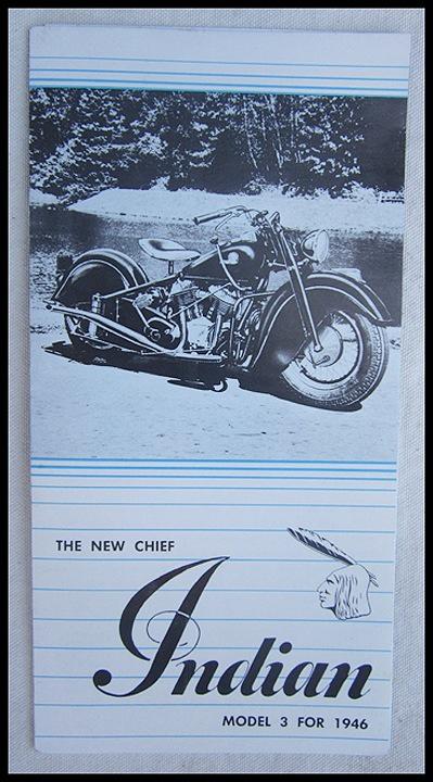 Indian chief vintage motorcycle brochure 1946 346 sidecar sidevan catalog 74cu