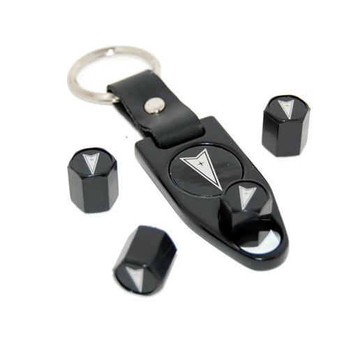 Pontiac gtp gxp valve stem caps key fob chain  black   free shipping