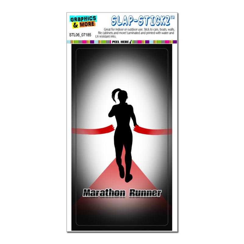 Marathon runner - running - woman female girl - slap-stickz™ bumper sticker