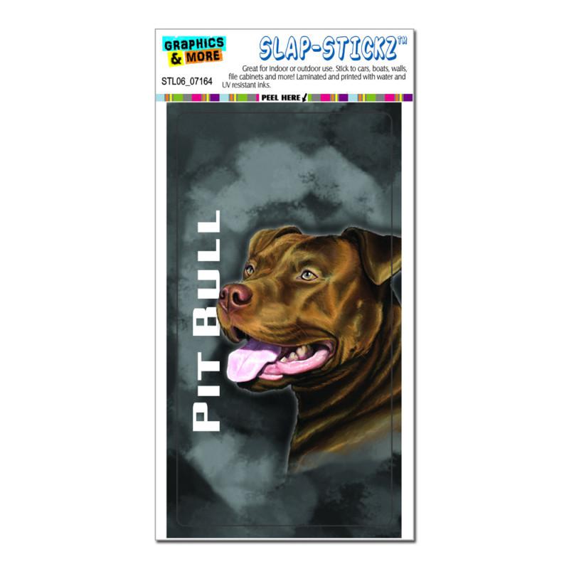 Pit bull on blue american staffordshire terrier dog slap-stickz™ bumper sticker