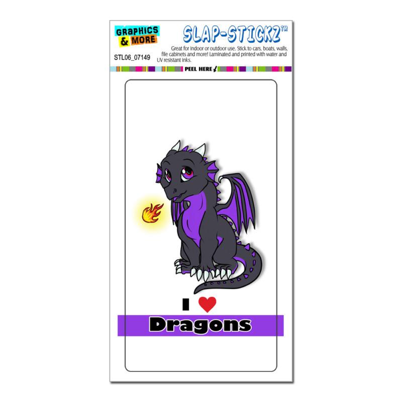 Dragon baby i love heart dragons purple - slap-stickz™ window bumper sticker