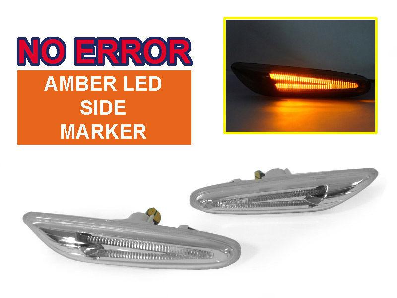 Depo 06-12 bmw e90/e92 3 series amber light bar led clear side marker lights new