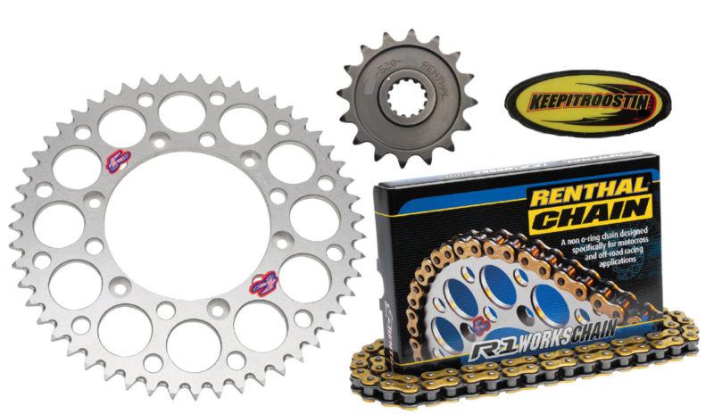 Renthal r1 chain and silver sprocket 13 49 fits kx 125 1992-2005 kx125