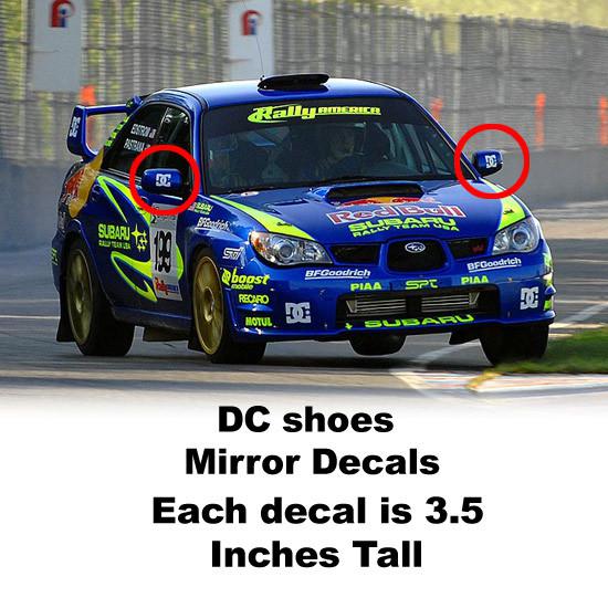 Dc shoe decals fits subaru sti wrx rally car mirrors