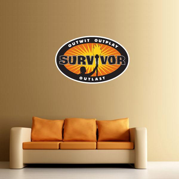 Survivor game tv show laptop wall car window sticker decal 25" x 15"