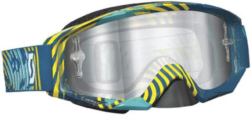 Scott tyrant w/ silver chrome works lens adult goggles,vinyl green/yellow