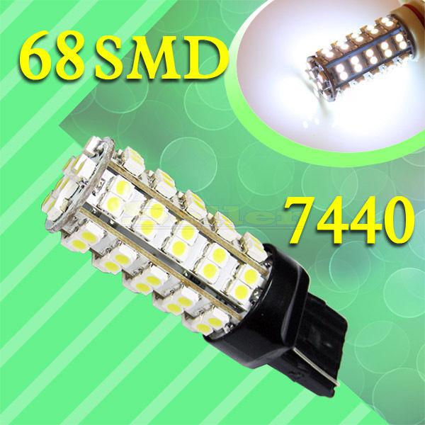 7440 992 t20 68 smd pure white tail brake 68 led car light bulb lamp