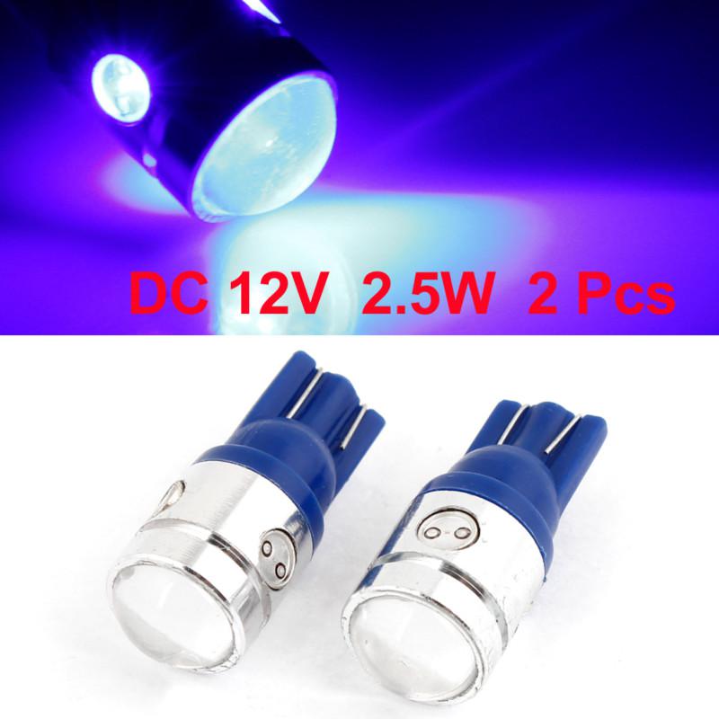 2pcs blue 4 led lamp light t10 2.5w for vehicle meter panel bulb