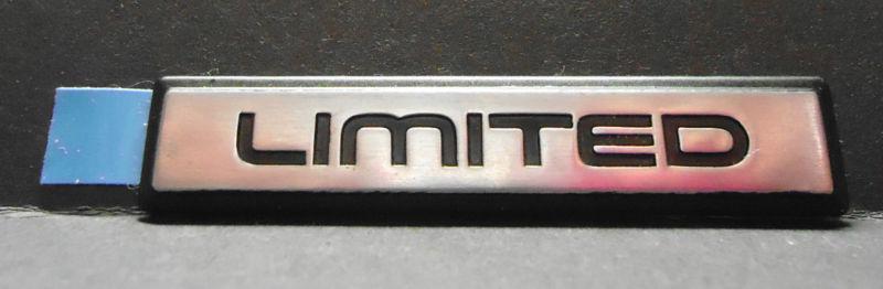 New oem buick regal "limited" emblem 2 5/8" x 1/2" 1981 - 1987 black on chrome 