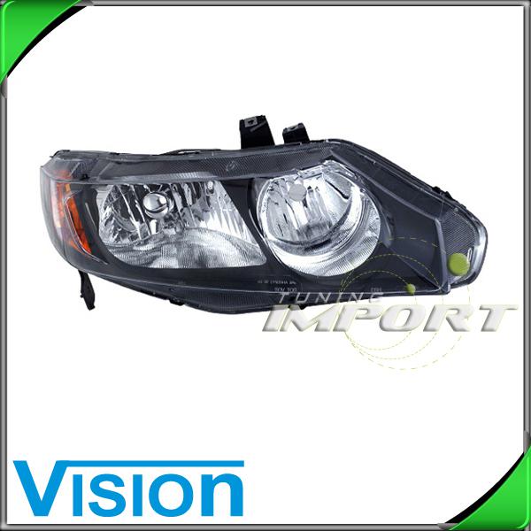 Passenger right side headlight lamp assembly new 06-08 honda civic 4dr w/o bulb